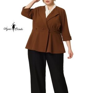 💚 Ágnes Orinda NWT Women's Rusty Maroon Blazer 27" p2p